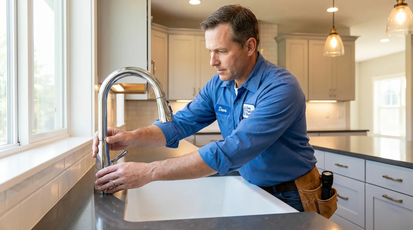 Kitchen faucet installation by Johns Plumbing LLC in La Harpe